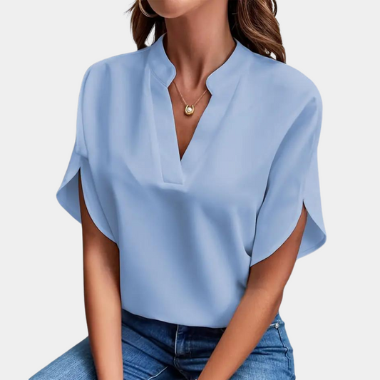 Luna Draped V Neck Top