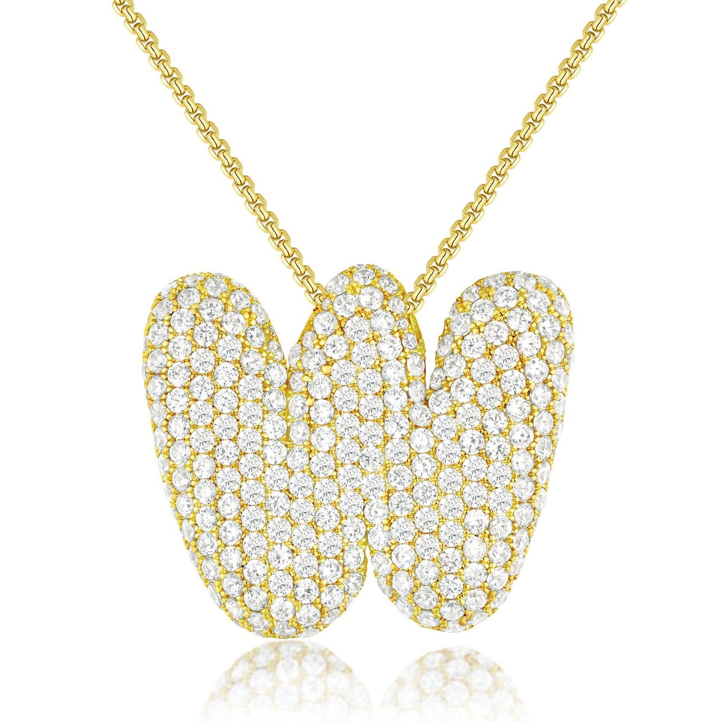 14K Gold Bubble Letter Necklace