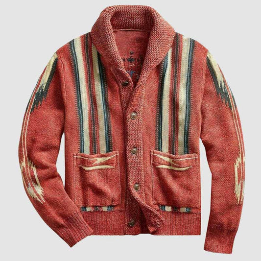 Hensley Retro Striped Knit Cardigan
