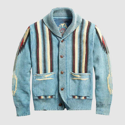 Hensley Retro Striped Knit Cardigan