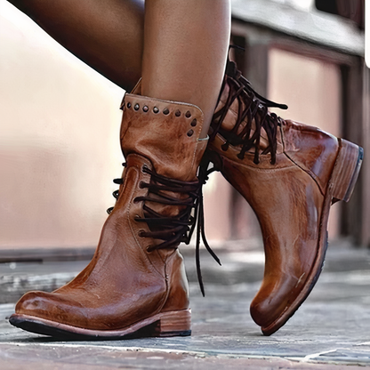 Alora Mid Calf Leather Boots