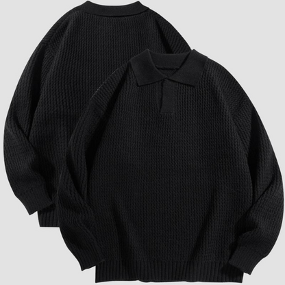 Aurezzio Waffle Knit Collared Shirt
