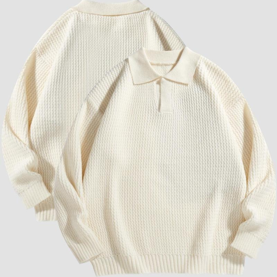 Aurezzio Waffle Knit Collared Shirt