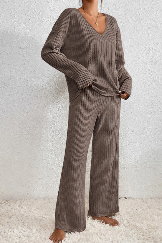 Caelis Women’s Ribbed Two Piece Loungewear Set
