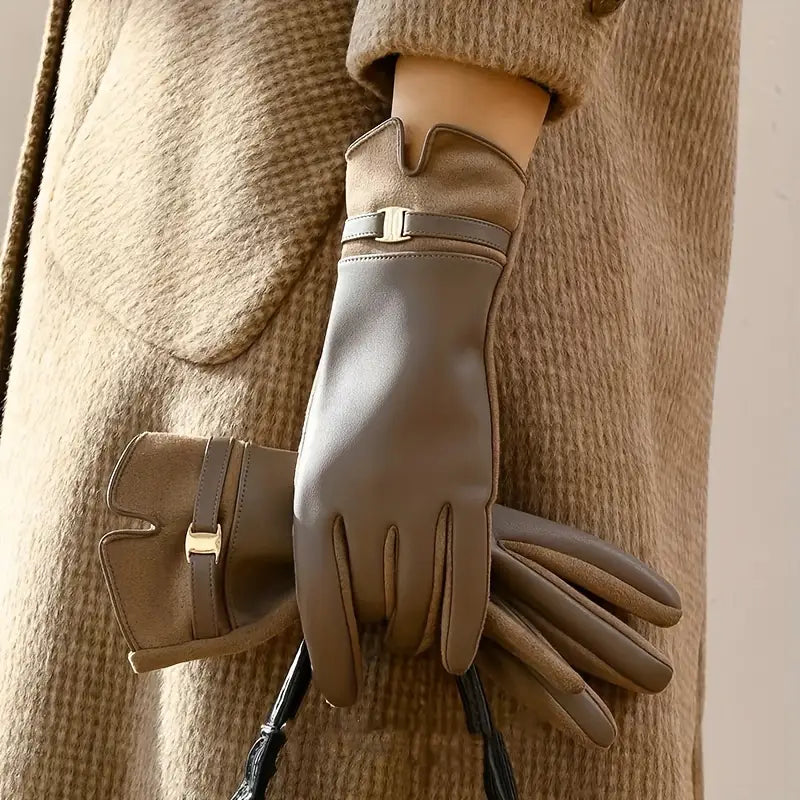Aya Waterproof Faux Leather Gloves