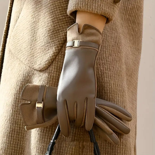 Aya Waterproof Faux Leather Gloves
