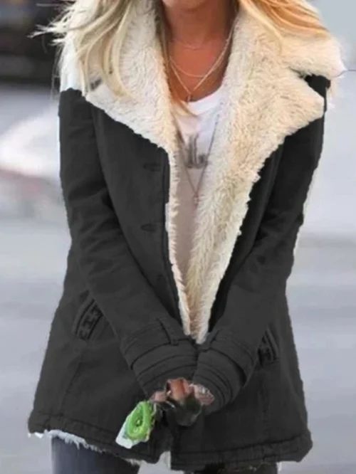 Elara Cozy Sherpa Lapel Jacket
