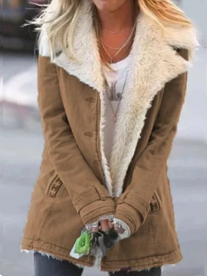 Elara Cozy Sherpa Lapel Jacket