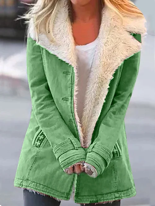 Elara Cozy Sherpa Lapel Jacket