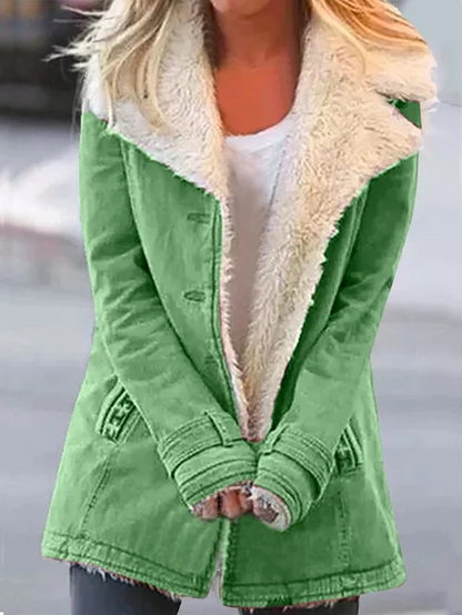 Elara Cozy Sherpa Lapel Jacket