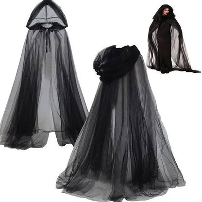 Black Hooded Cloak Costume for Women