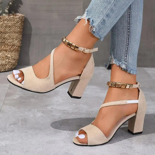 Ankle Strap Block Heel Sandals