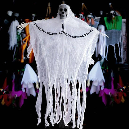 Hanging Ghost Decoration with Skull