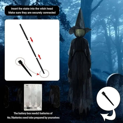 Set of 3 Sound Activated Hanging Witch Decorations