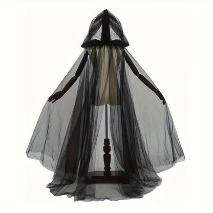Black Hooded Cloak Costume for Women