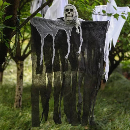 Hanging Ghost Decoration with Skull