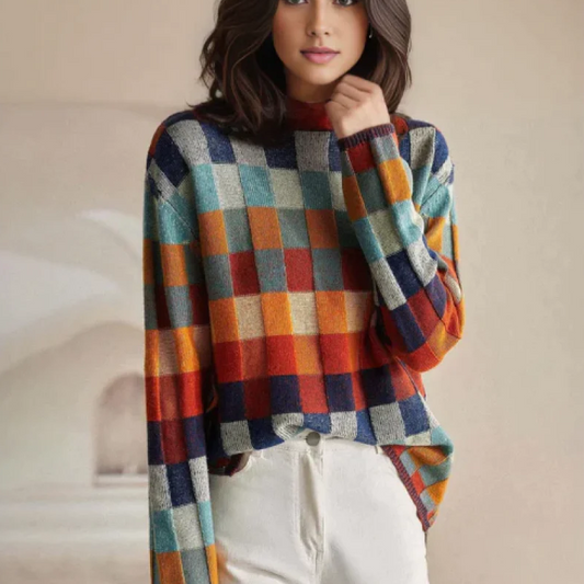Cashmere Patchwork Turtleneck Sweater - Members