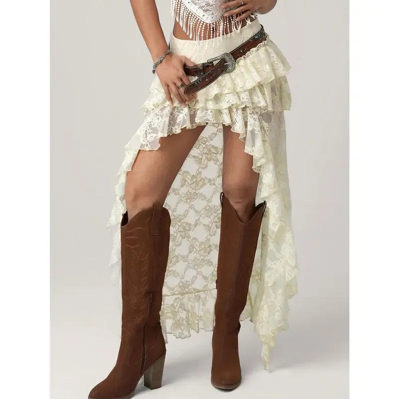 Sienne Lace High Low Skirt