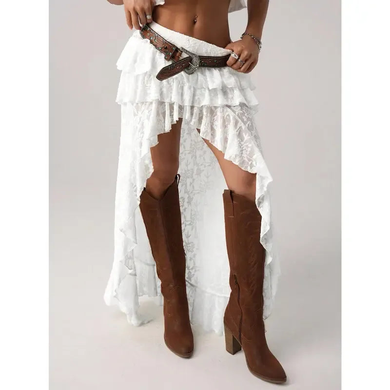 Sienne Lace High Low Skirt