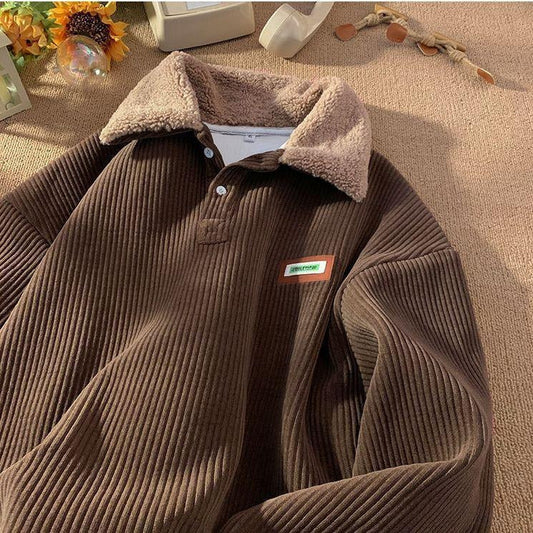 Sierra Corduroy Fleece Collar Sweater
