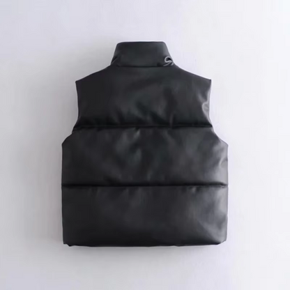 Verona Faux Leather Puffer Vest