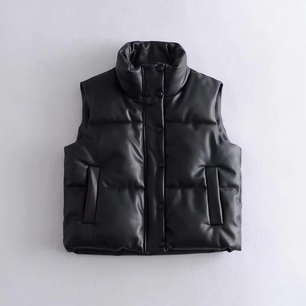 Verona Faux Leather Puffer Vest