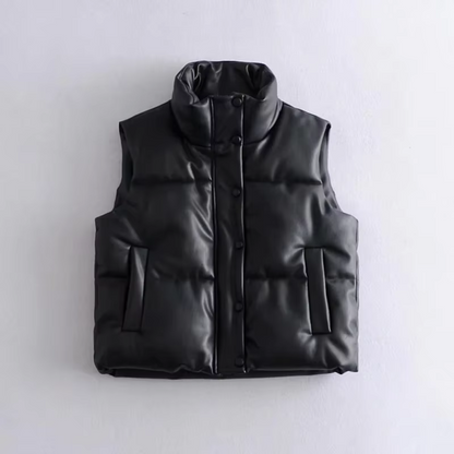 Verona Faux Leather Puffer Vest