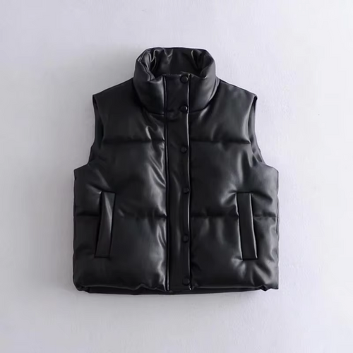 Verona Faux Leather Puffer Vest