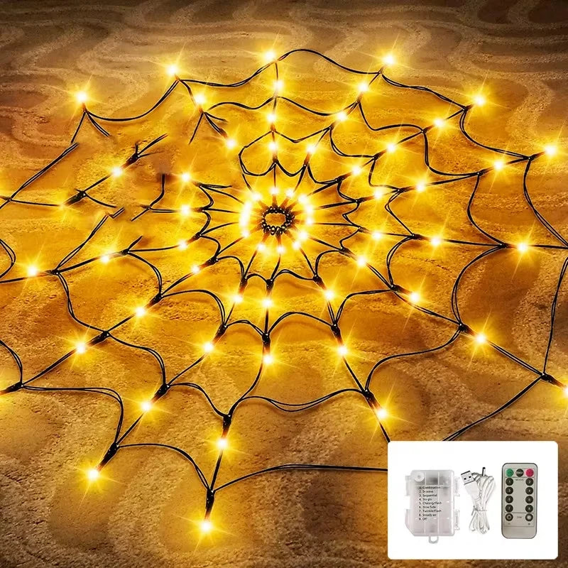 Spider Web Decoration with LED Lights Halloween Decoration