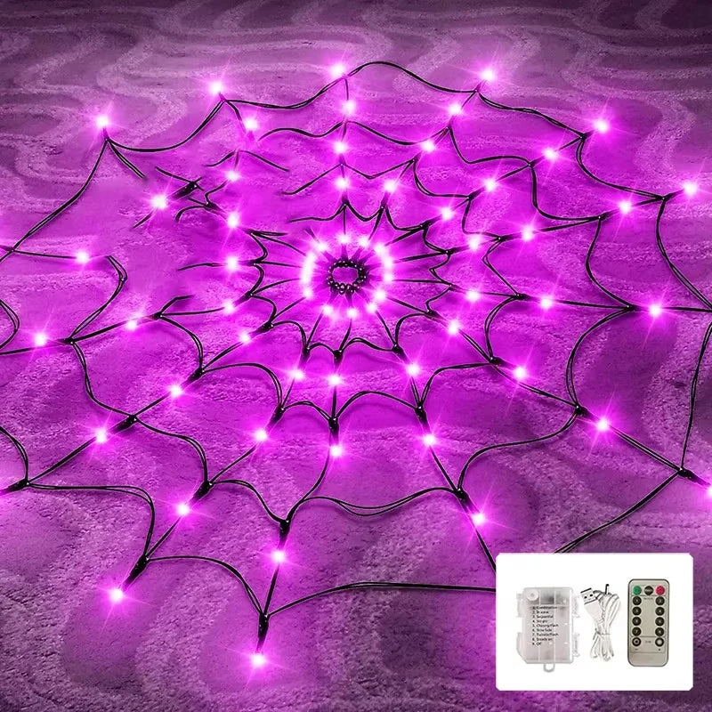 Spider Web Decoration with LED Lights Halloween Decoration