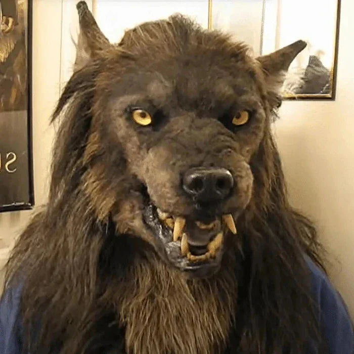 Realistic Wolf Mask Costume Headpiece