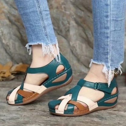 Clara Comfort Leather Orthopedic Wedge Sandals