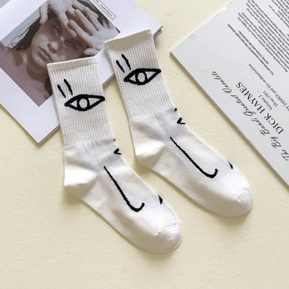 Abstract Line Art Cotton Socks