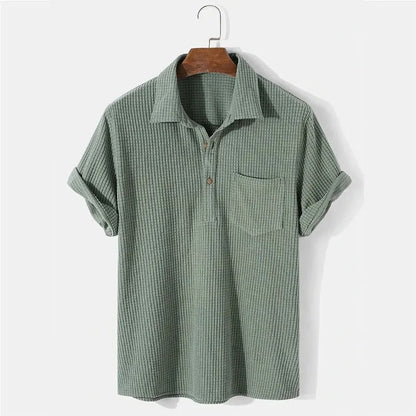 Montclair Waffle Knit Cotton Polo Shirt