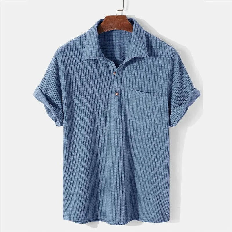 Montclair Waffle Knit Cotton Polo Shirt