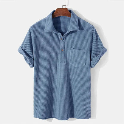 Montclair Waffle Knit Cotton Polo Shirt