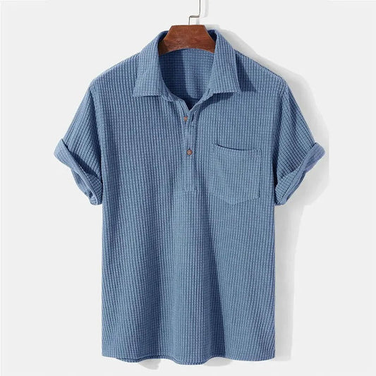 Montclair Waffle Knit Cotton Polo Shirt