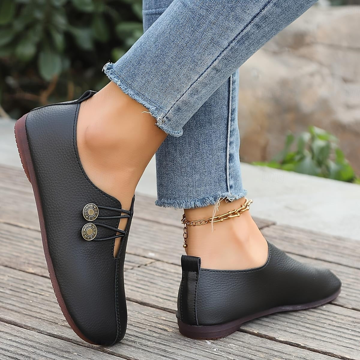 Women's Casual Flat Loafers with Strap