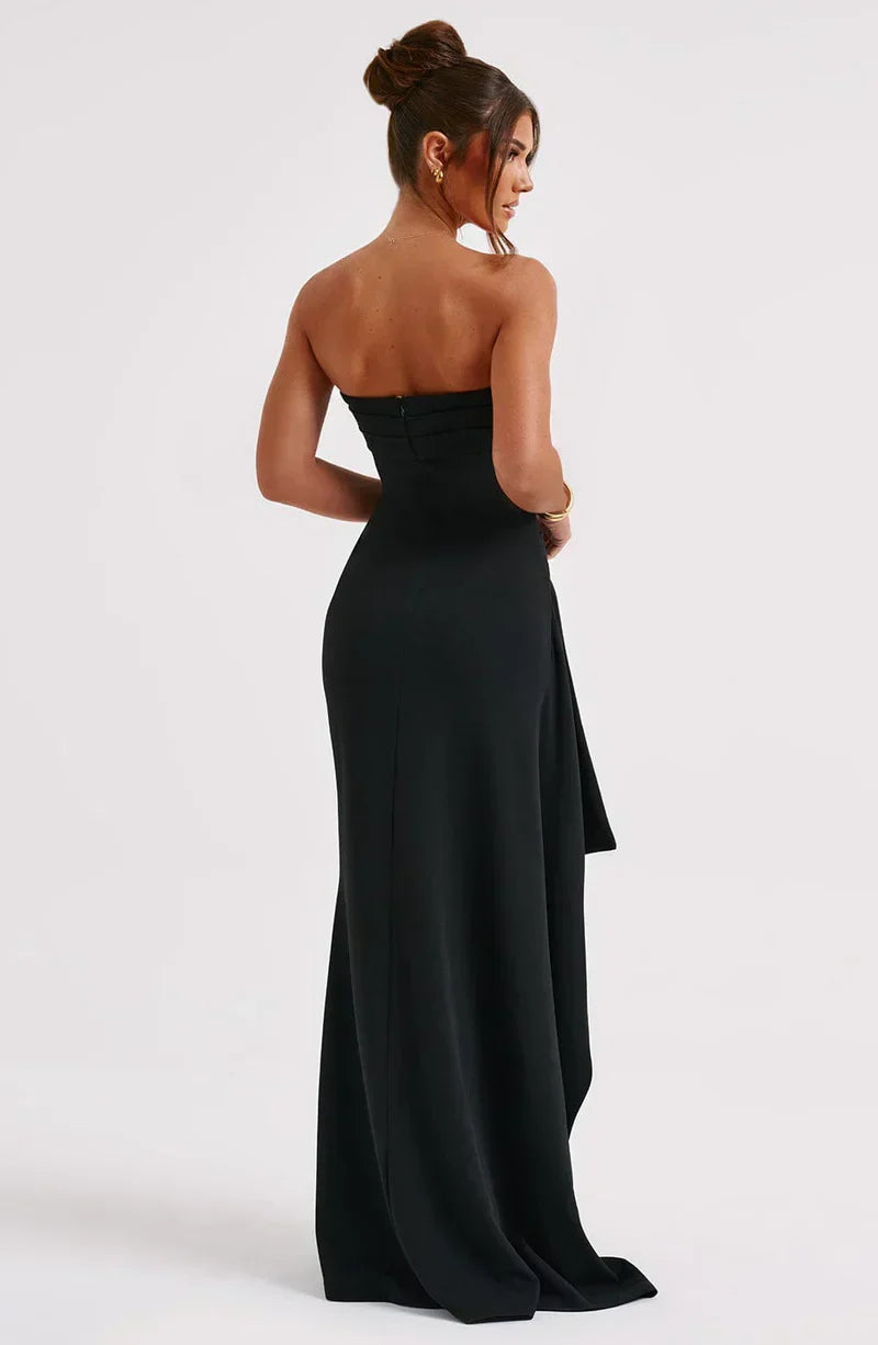 Althea Women’s Strapless Ruched Maxi Dress