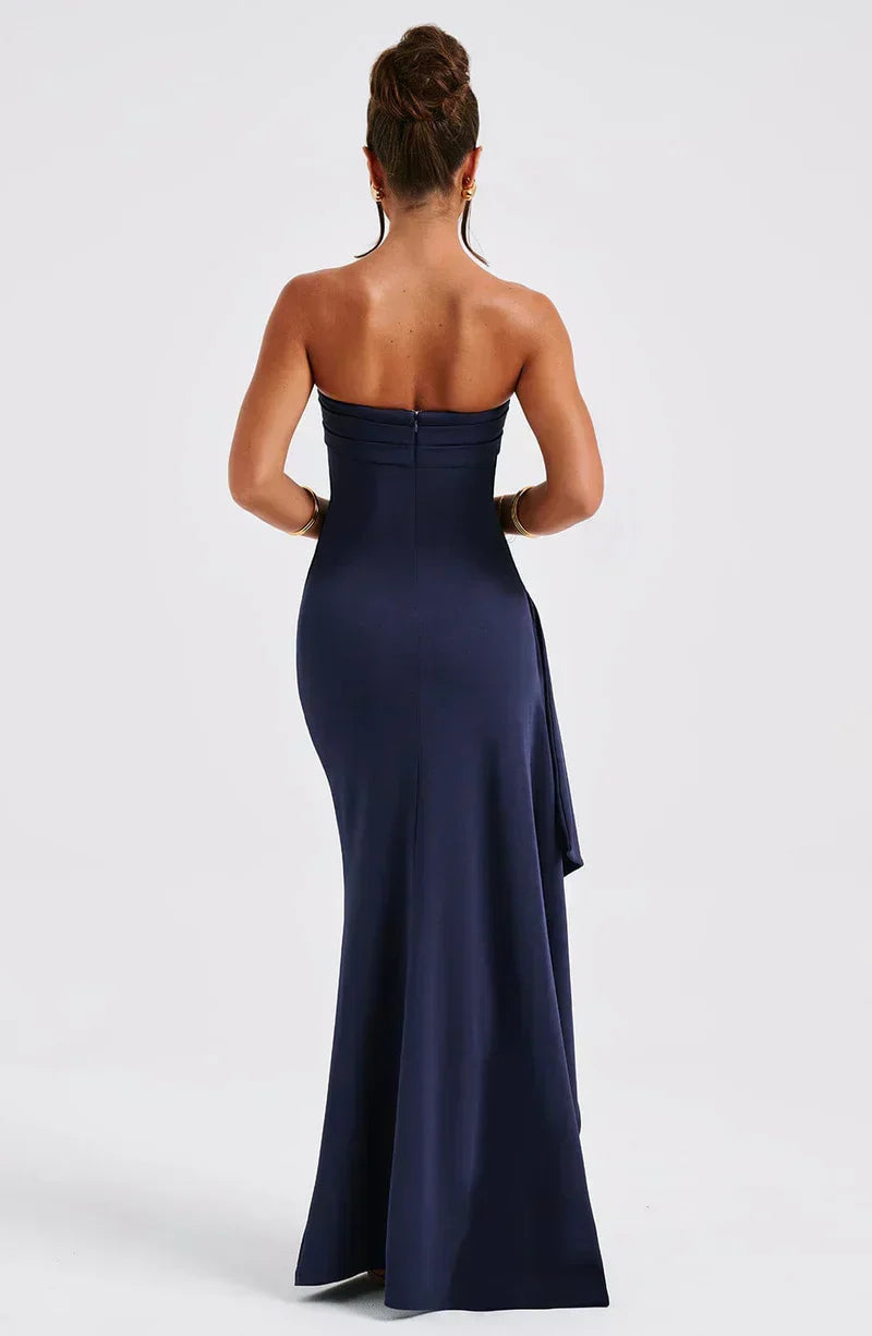 Althea Women’s Strapless Ruched Maxi Dress